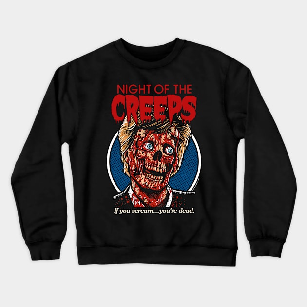 Night Of The Creeps, horror, 80s, cult classic Crewneck Sweatshirt by PeligroGraphics